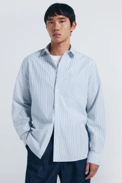 Camisa de popelina riscas