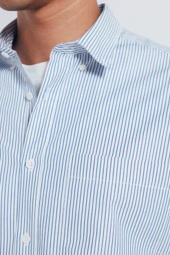 Camisa de popelina riscas