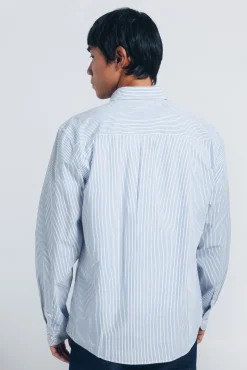 Camisa de popelina riscas