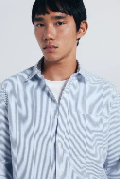 Camisa de popelina riscas