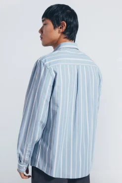 Camisa de popelina riscas