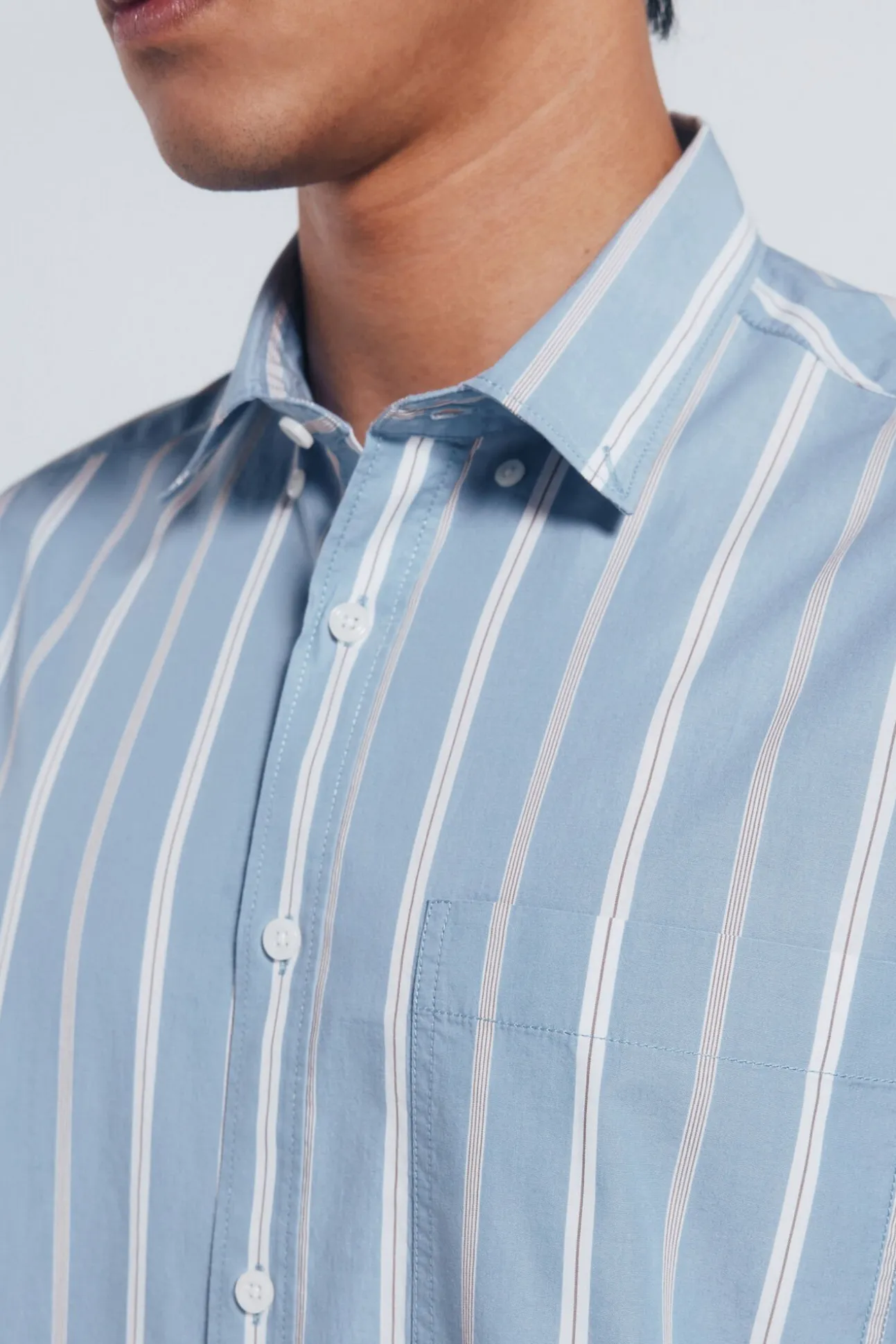 Camisa de popelina riscas
