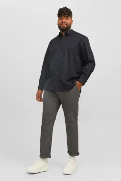 Camisa de sarja xadrez loose fit PLUS