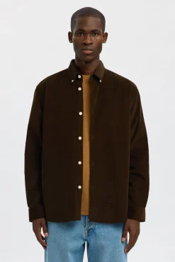 Camisa de veludo cotelê 100% algodão orgânico