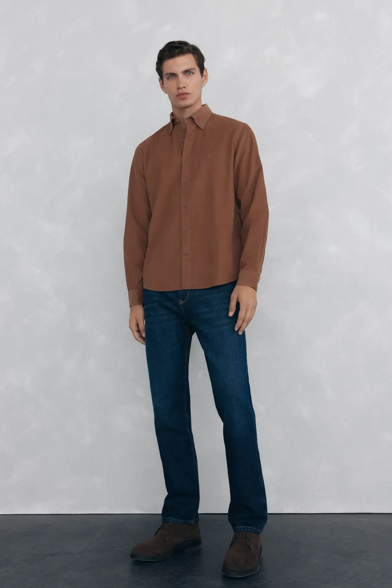 Camisa de veludo macio