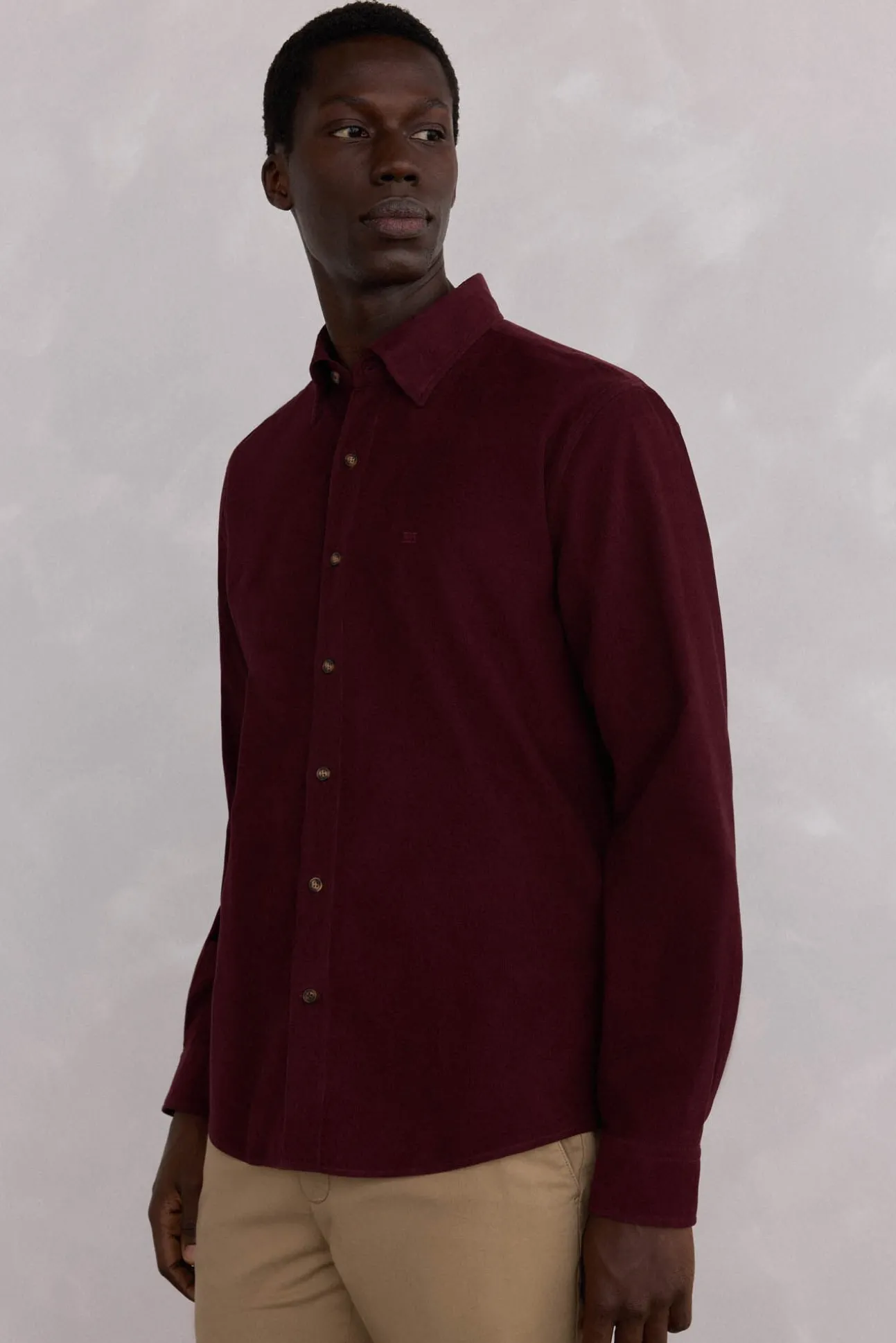 Camisa de veludo macio