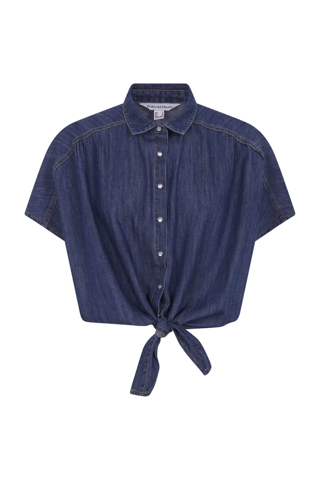 Camisa denim com laço