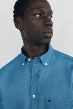Camisa denim de tecido italiano
