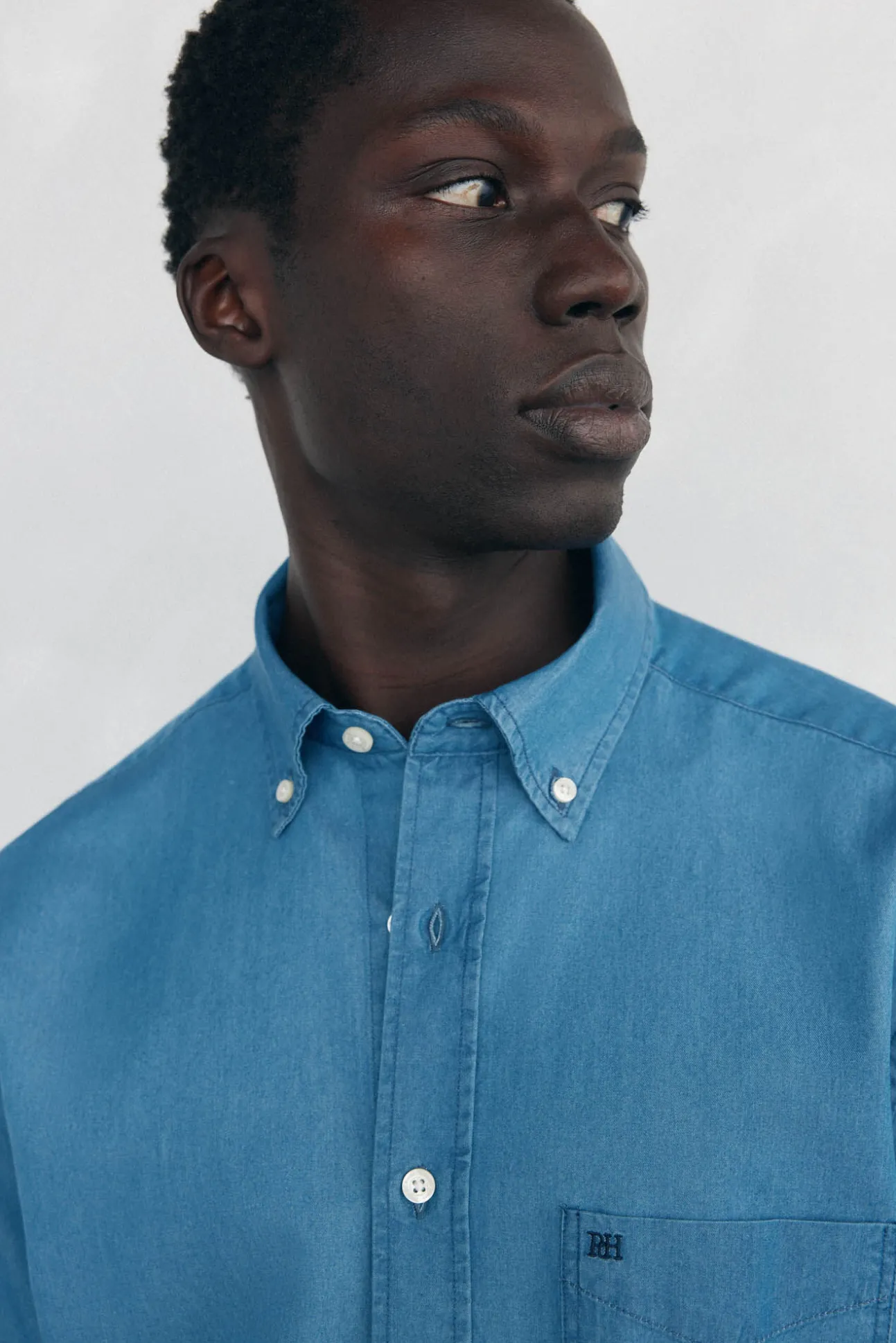 Camisa denim de tecido italiano