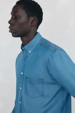 Camisa denim de tecido italiano