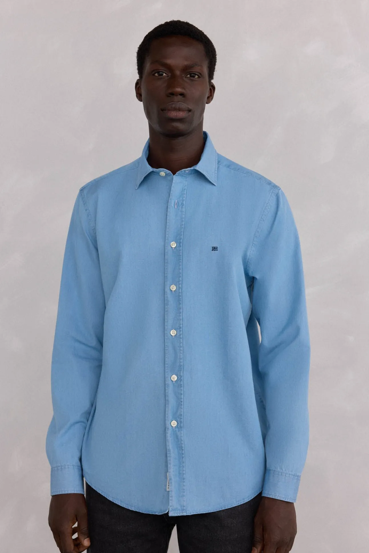 Camisa denim de tecido italiano