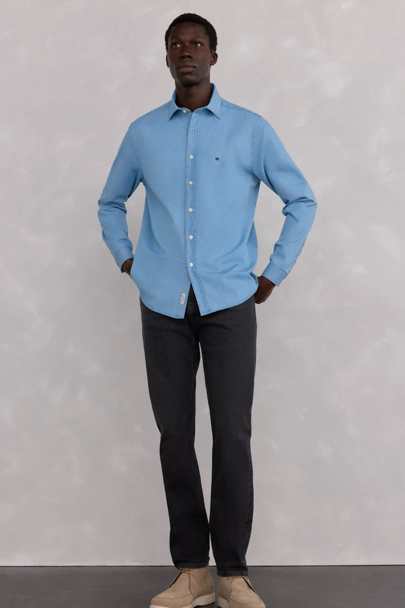 Camisa denim de tecido italiano