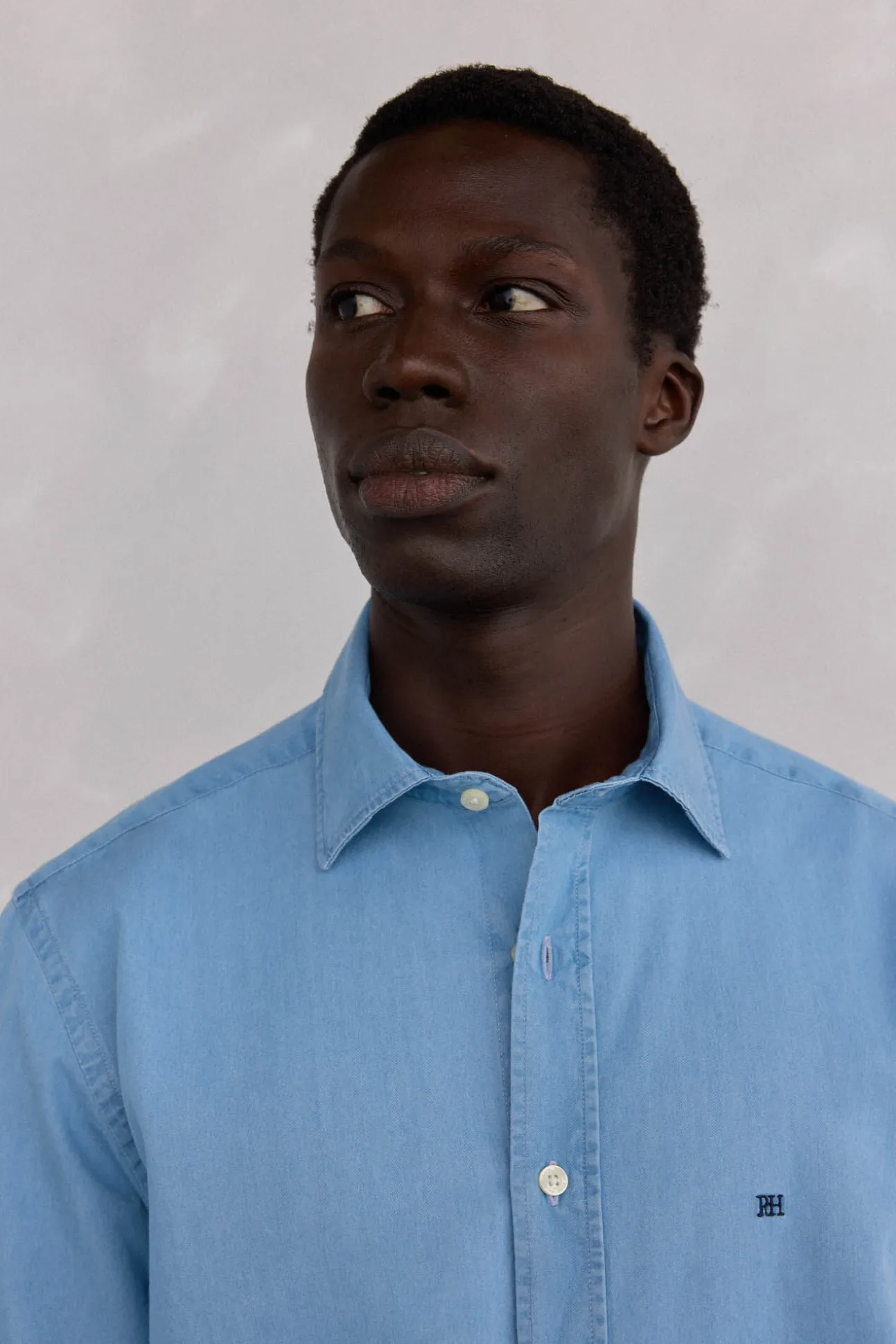 Camisa denim de tecido italiano