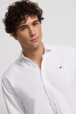 Camisa esportiva Oxford com corte franzido