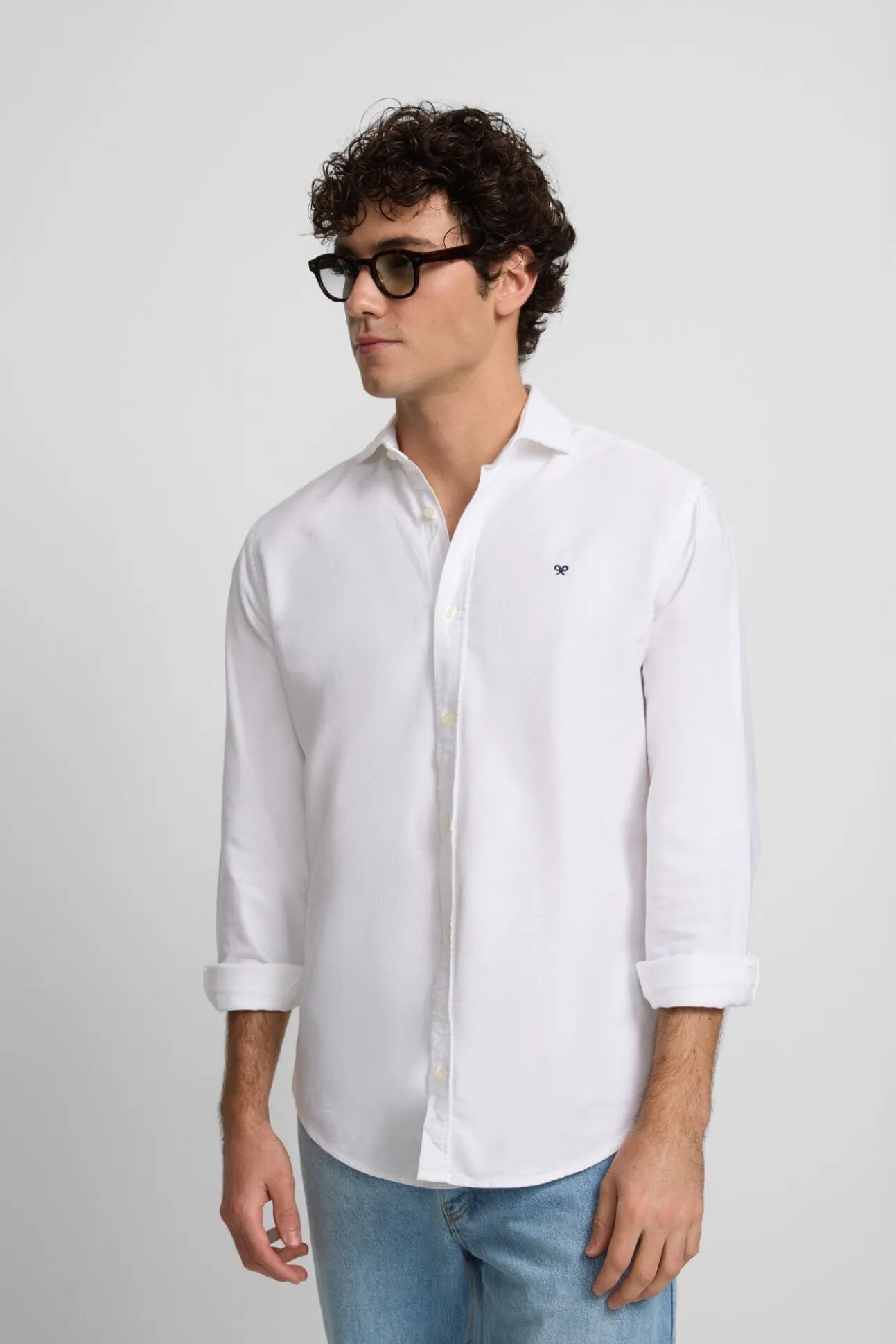 Camisa esportiva Oxford com corte franzido
