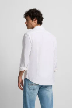 Camisa esportiva Oxford com corte franzido