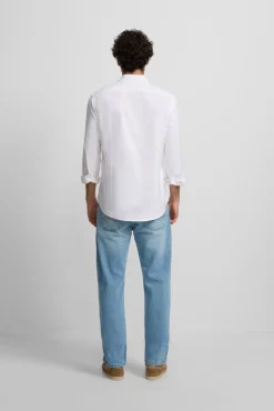Camisa esportiva Oxford com corte franzido
