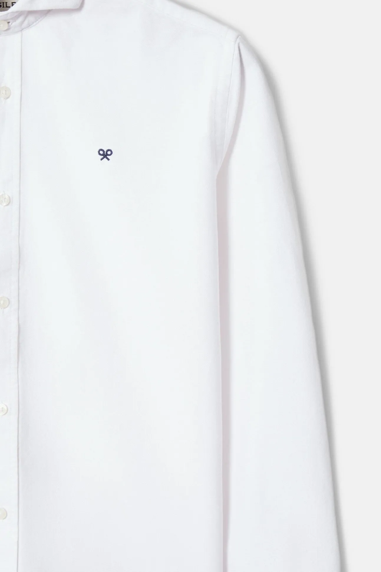 Camisa esportiva Oxford com corte franzido