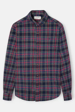Camisa esportiva xadrez tartan bicolor