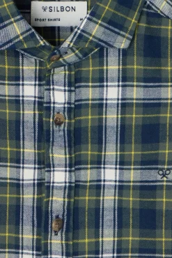 Camisa esportiva xadrez tartan bicolor