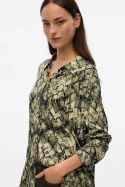 Camisa estampada de manga comprida