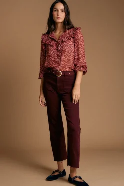 Camisa estampado Lidia com babados