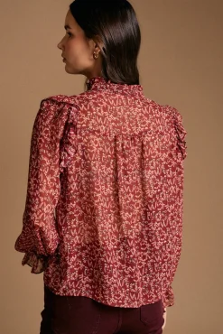Camisa estampado Lidia com babados