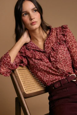 Camisa estampado Lidia com babados