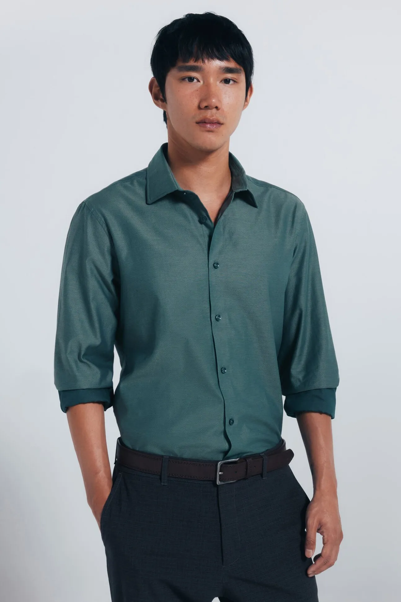 Camisa estruturada de fácil cuidado