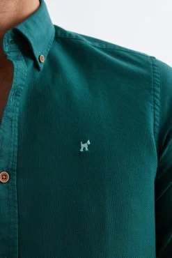 Camisa estruturada tingida em tecido