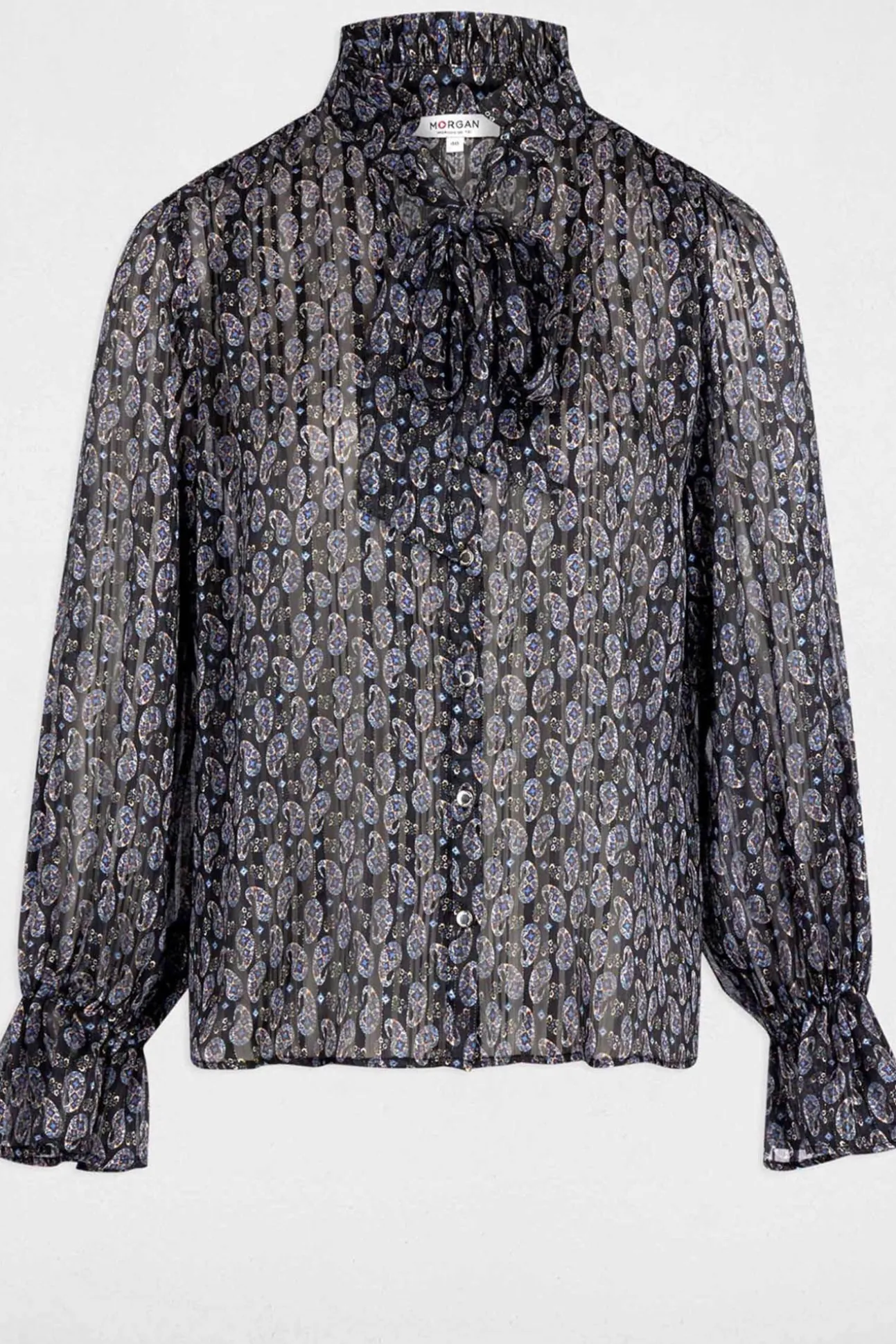 Camisa fluida com gola em V