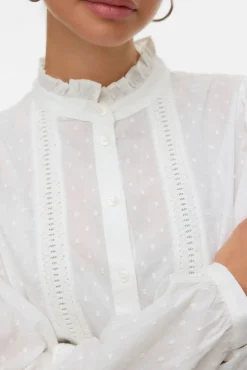 Camisa fluida de manga comprida comprida