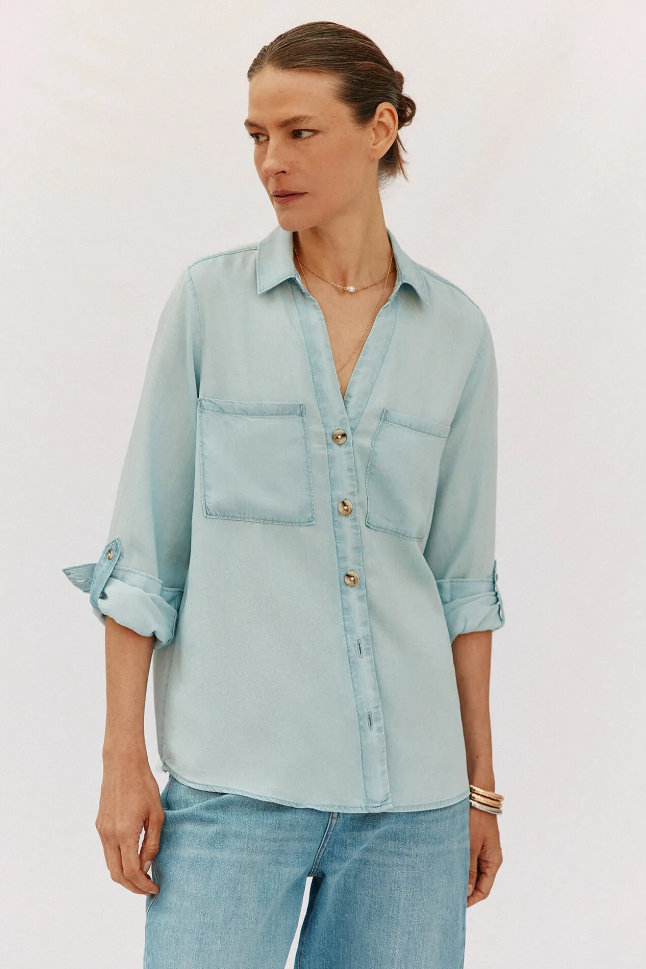 camisa jeans tencel