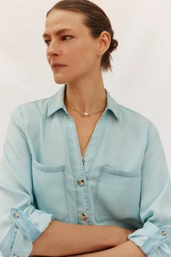 camisa jeans tencel