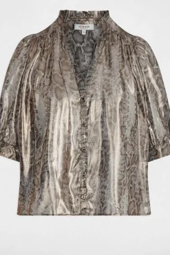 Camisa justa com mangas bufantes