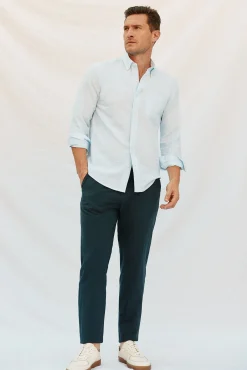 Camisa linho algodão liso