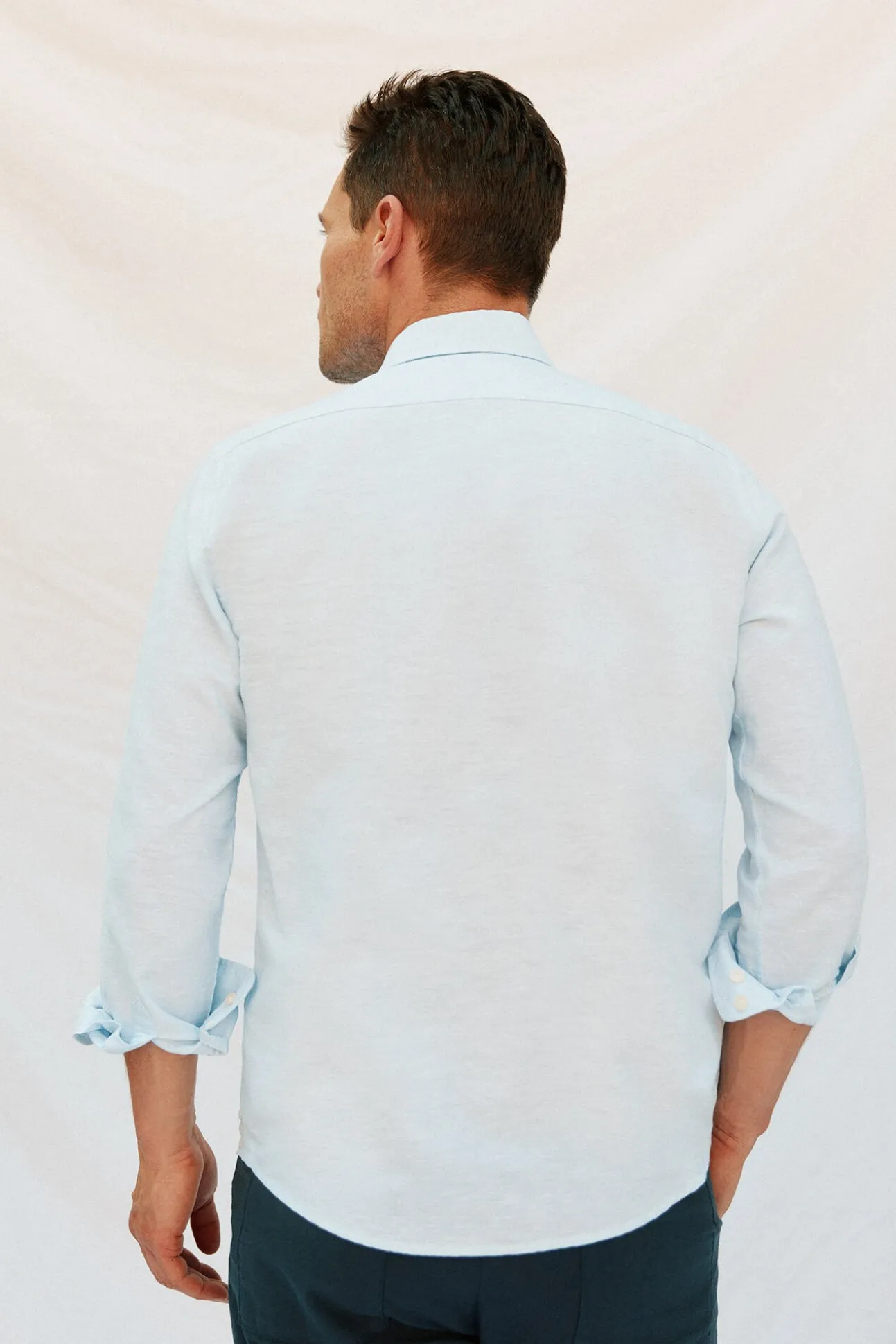 Camisa linho algodão liso