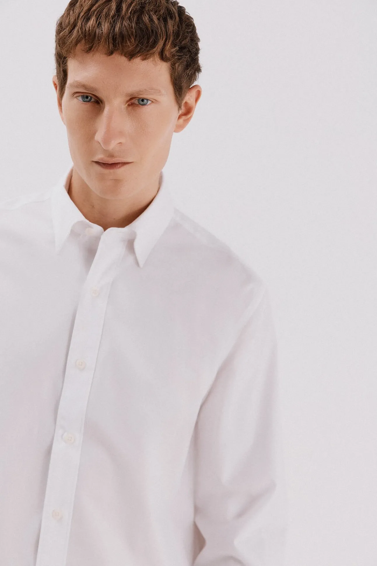 Camisa lisa de algodão tencel