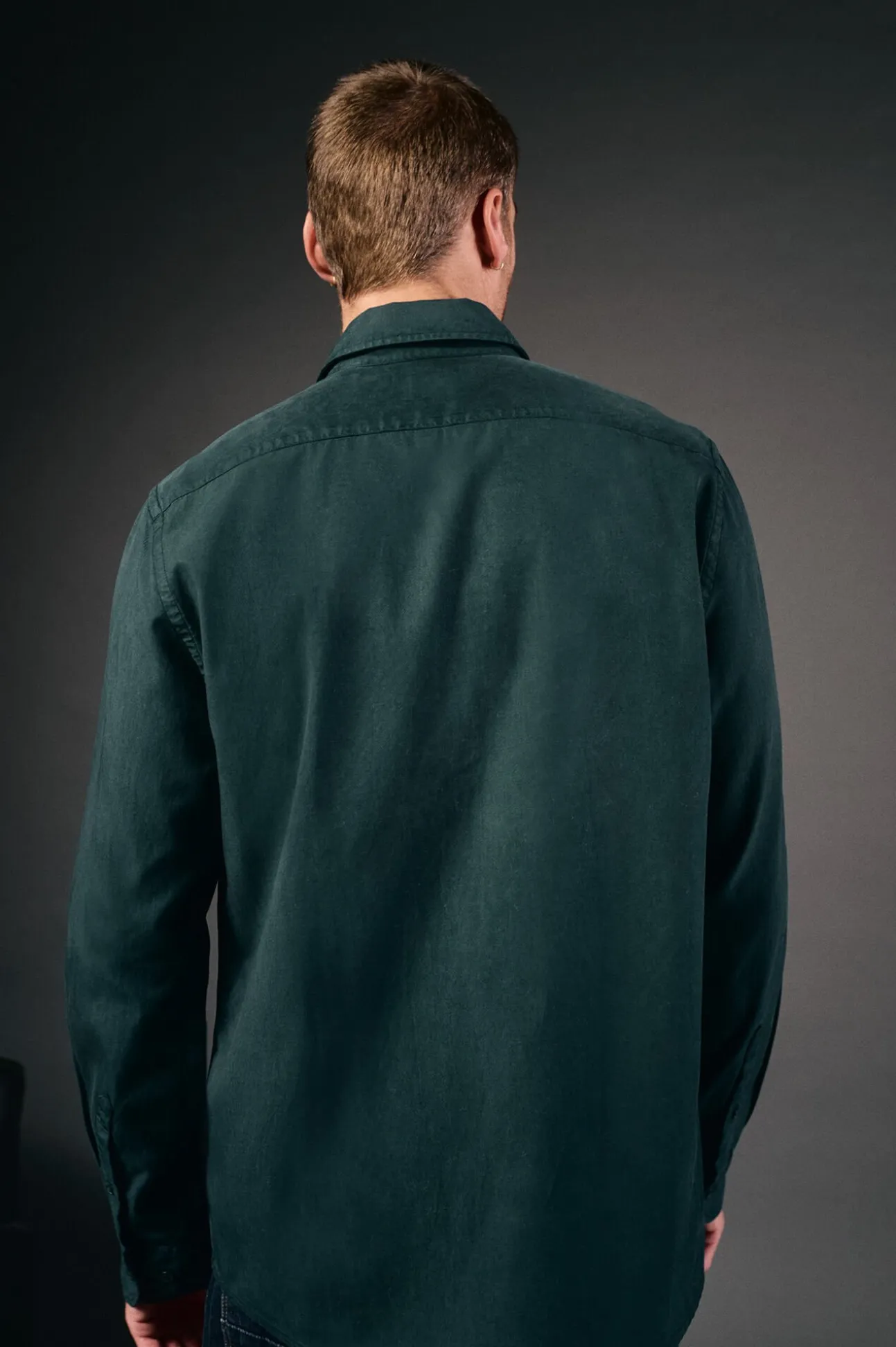 Camisa liso de algodão tencel sarja