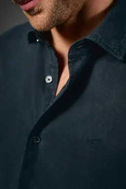Camisa liso de algodão tencel sarja