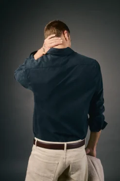 Camisa liso de algodão tencel sarja