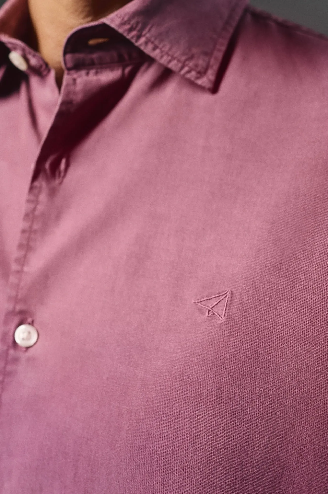 Camisa liso de algodão tencel sarja