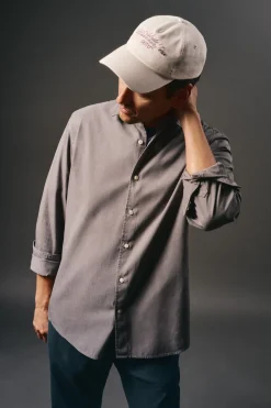 Camisa liso de algodão tencel sarja