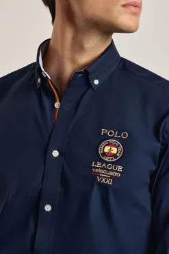 Camisa masculina azul marinho Valecuatro Espanha