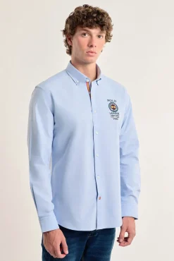 Camisa masculina Valecuatro azul claro Espanha