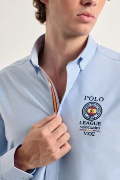 Camisa masculina Valecuatro azul claro Espanha