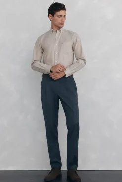Camisa non-iron oxford liso