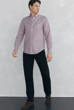 Camisa non-iron oxford liso