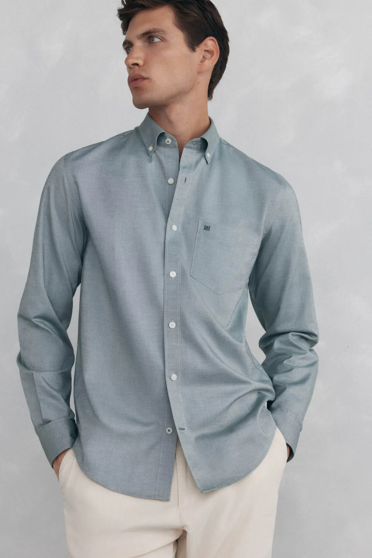 Camisa non-iron oxford liso