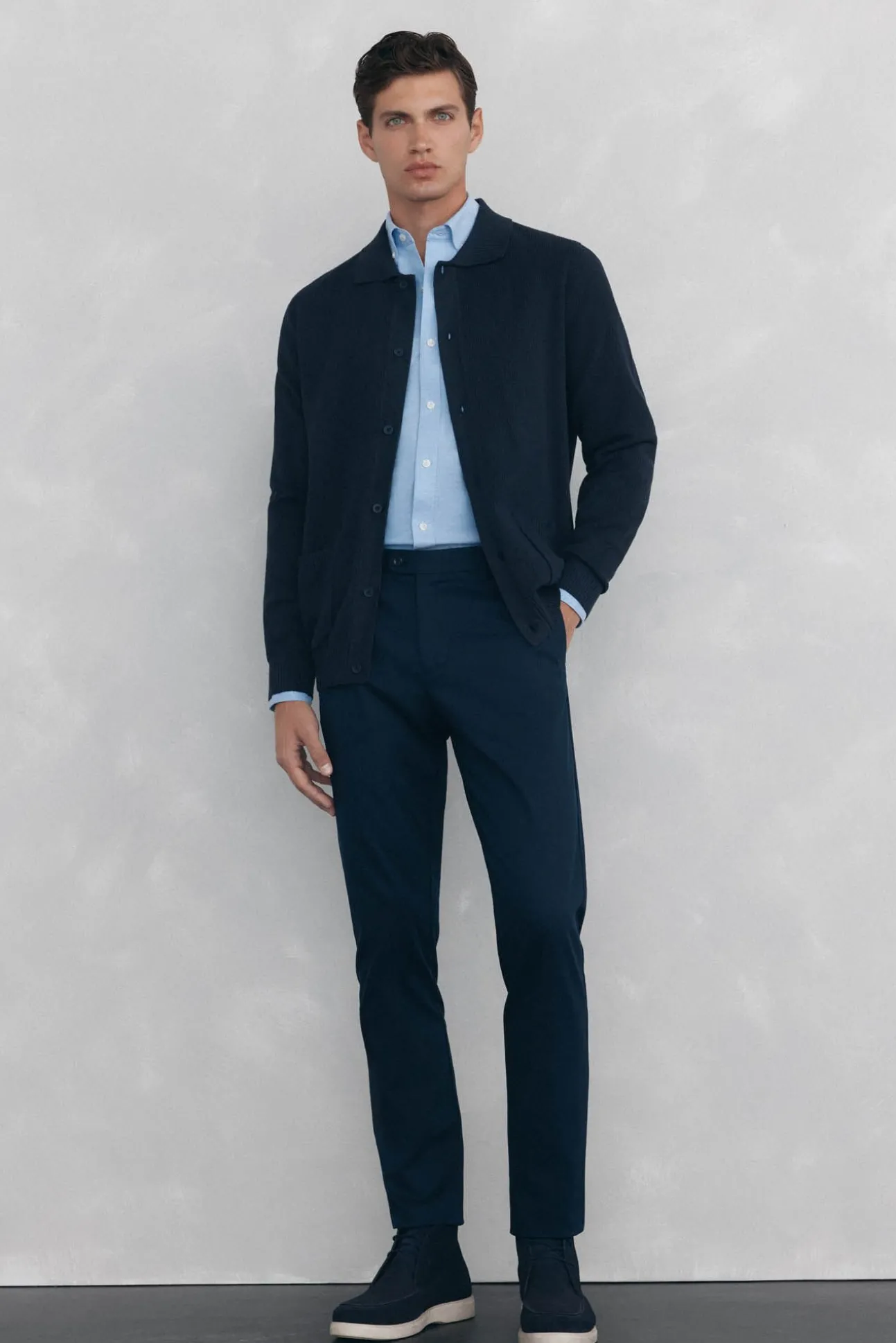 Camisa non-iron oxford liso
